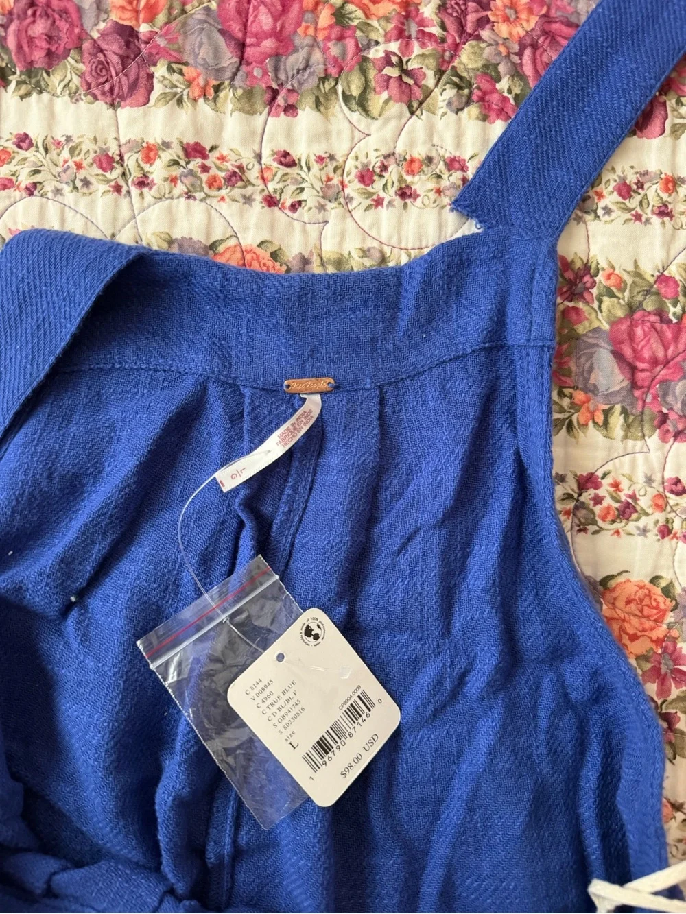 NWT Free People Sun-Drenched Overalls in True Blue